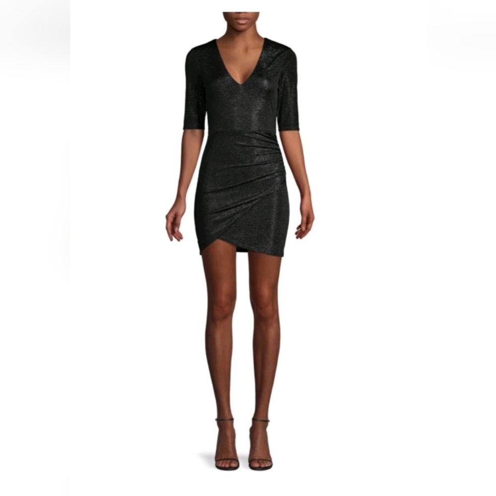 Alice + Olivia Judy Ruched Metallic Dress Size 10 NWT - Picture 9 of 14
